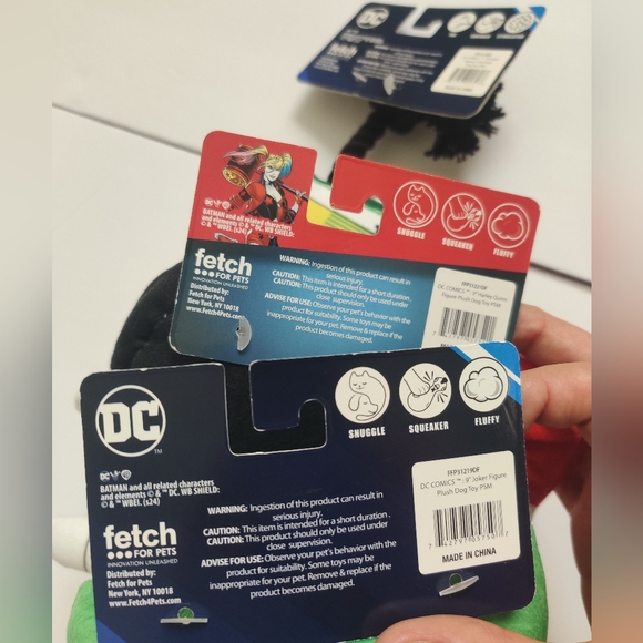 🆕 DC Comics DC Universe Harley Quinn & Joker Batman Sets of 3 Squeaky Dog Toys - Picture 3 of 4